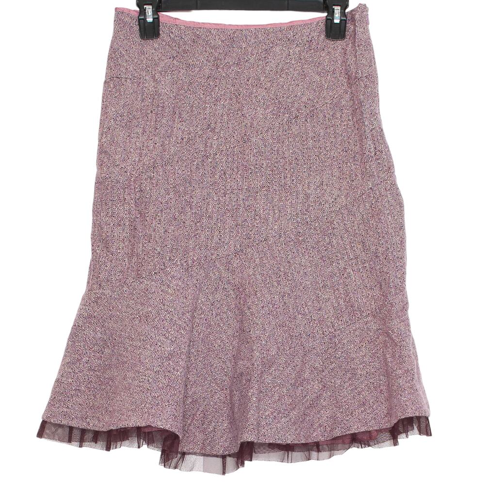 Elevenses Skirt Wool Silk Cottage Tweed Quiet Luxury Old Money Office Purple 6